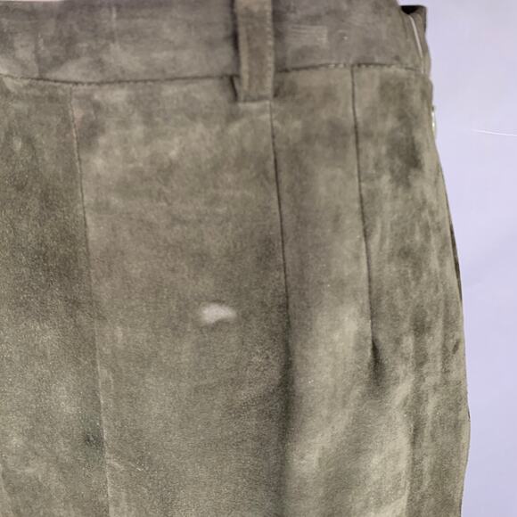RALPH LAUREN Size 8 Green Suede Pencil Below Knee Skirt - Picture 3 of 6